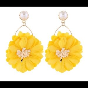 Fabric Flower Earrings